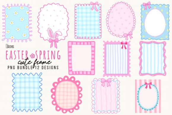 Download Easter Spring Cute Bow Frame Bundle Png - Spring Collection