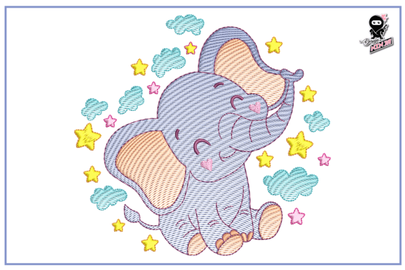 Download Cute Baby Elephant, Nursery Embroidery - Baby Collection