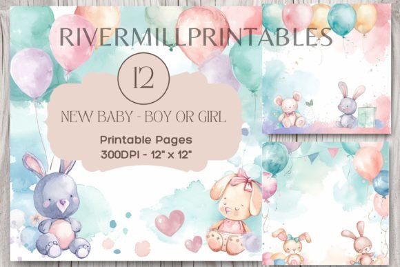 Download New Baby Digital Paper Pack Boy or Girl - Baby Collection