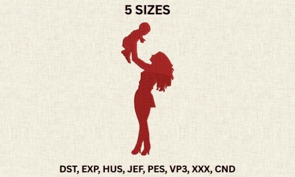Download Mom Lifting Baby Embroidery File - Baby Collection