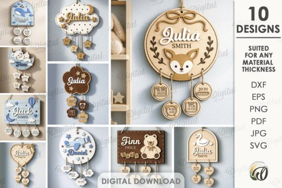 Download Baby Personalized Baby Stat Signs Bundle - Baby Collection