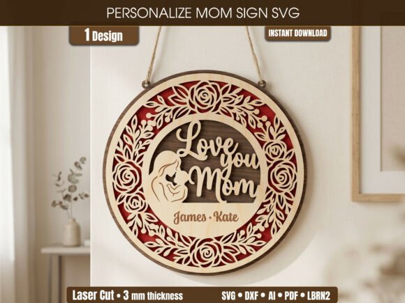 Download Personalized 3D Mom Sign SVG - Premium Resources