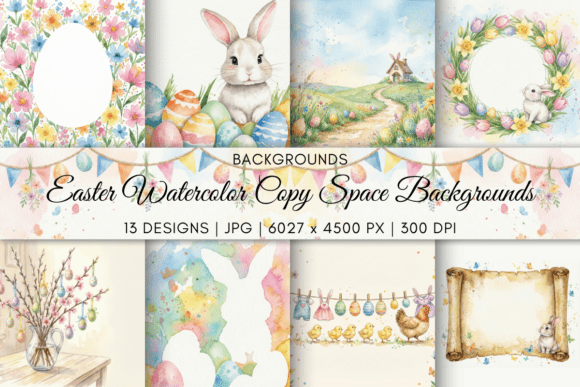 Download Easter Watercolor Copy Space Backgrounds - Background Collection