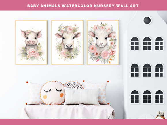 Download Baby Animal Nursery Set of 3 Wall Art 03 - Baby Collection