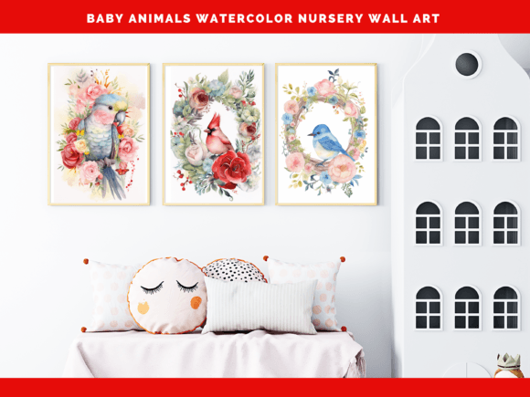 Download Baby Animal Nursery Set of 3 Wall Art 07 - Baby Collection