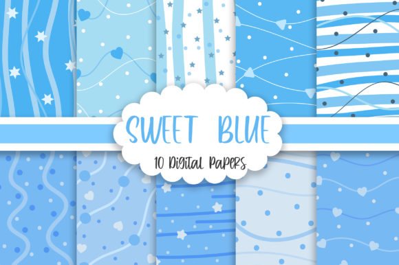 Download Sweet Blue Background Digital Papers - Premium Resources