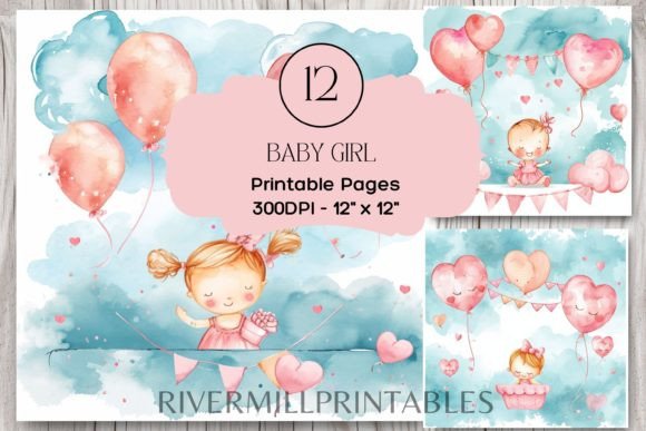Download New Baby Girl Background Digital Papers - Background Collection