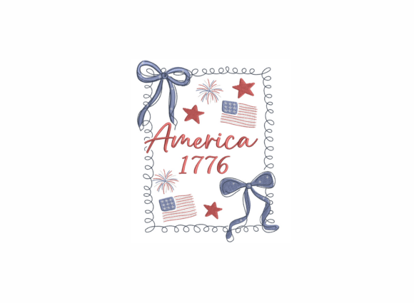 Download America 1776 Coquette Bow Embroidery - Bow embroidery Collection