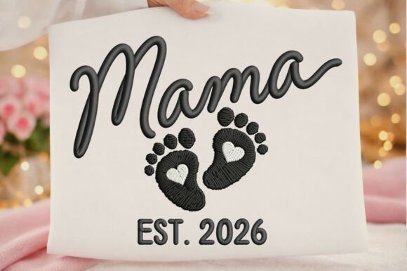 Download Mama Est 2026 Baby Footprints Faux Png - Baby Collection